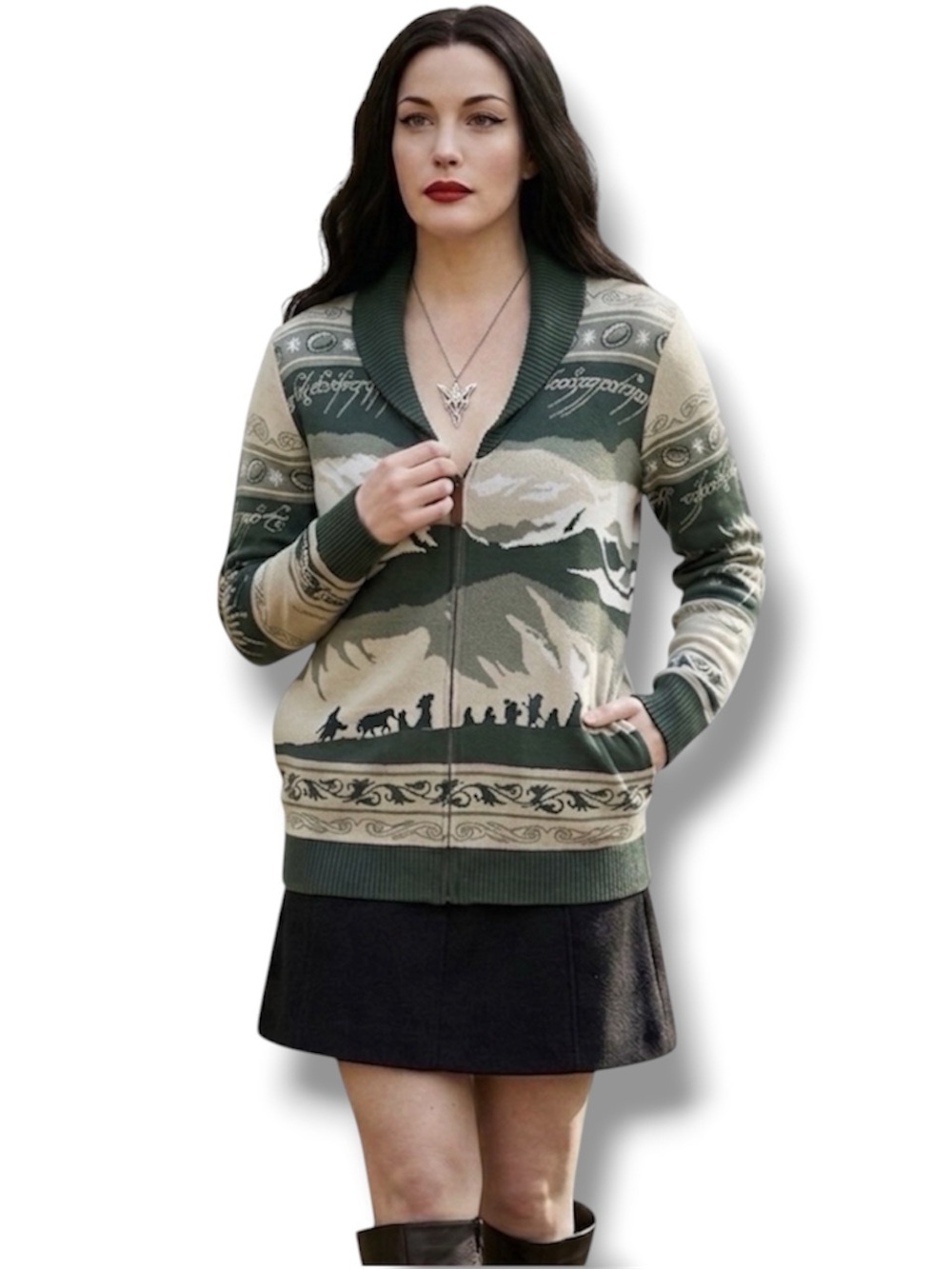 The Lord Of The Rings Fellowship Zip-Up Cardigan Sweater